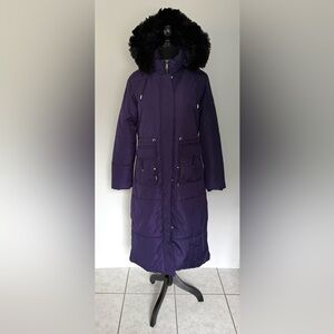 Moerdeng Women's Long Winter Maxi Puffer Coat Purple Size Small